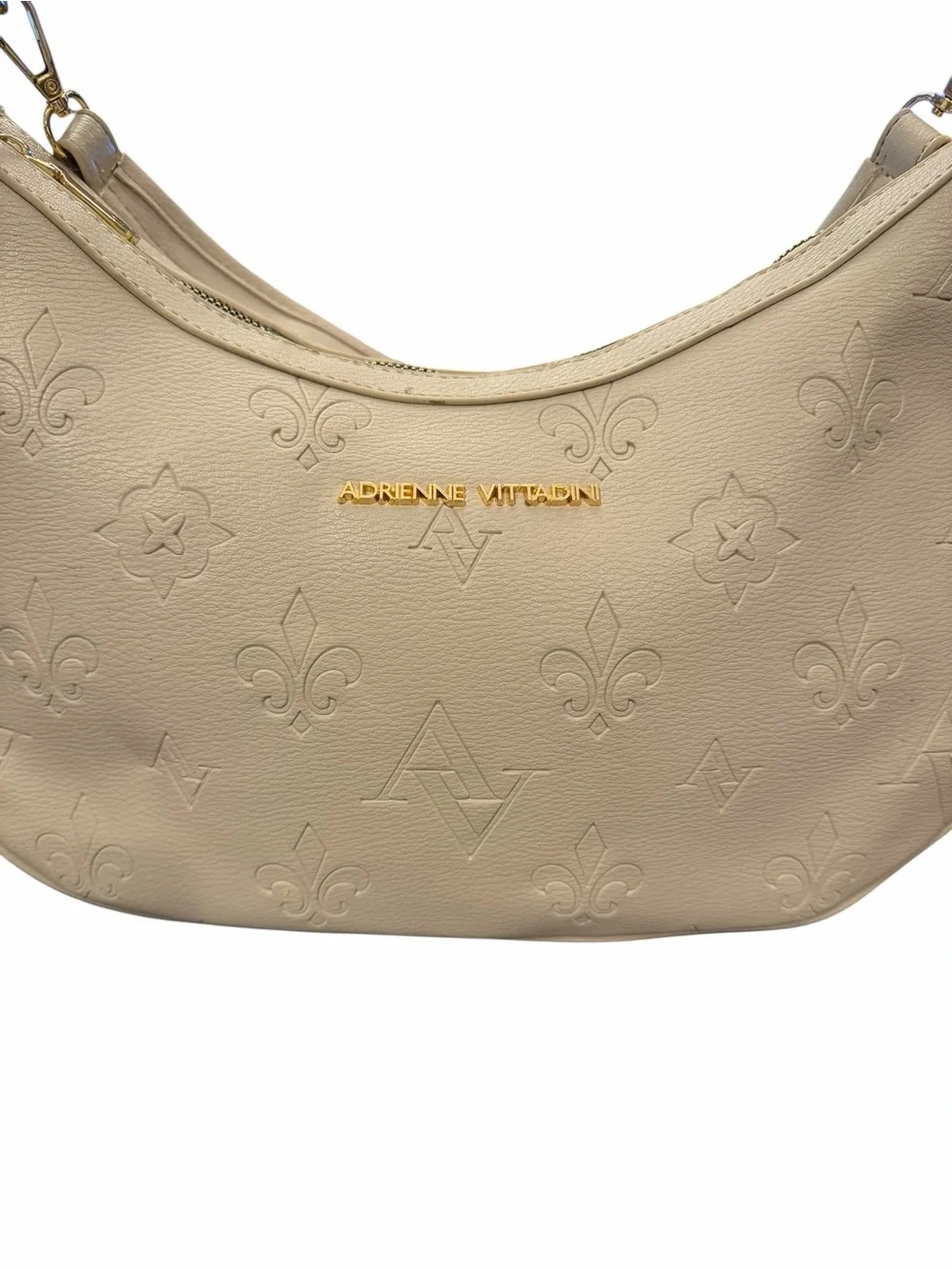 Adrienne Vittadini Ivory Marseille Signature Collection Hobo Bag New Preppy